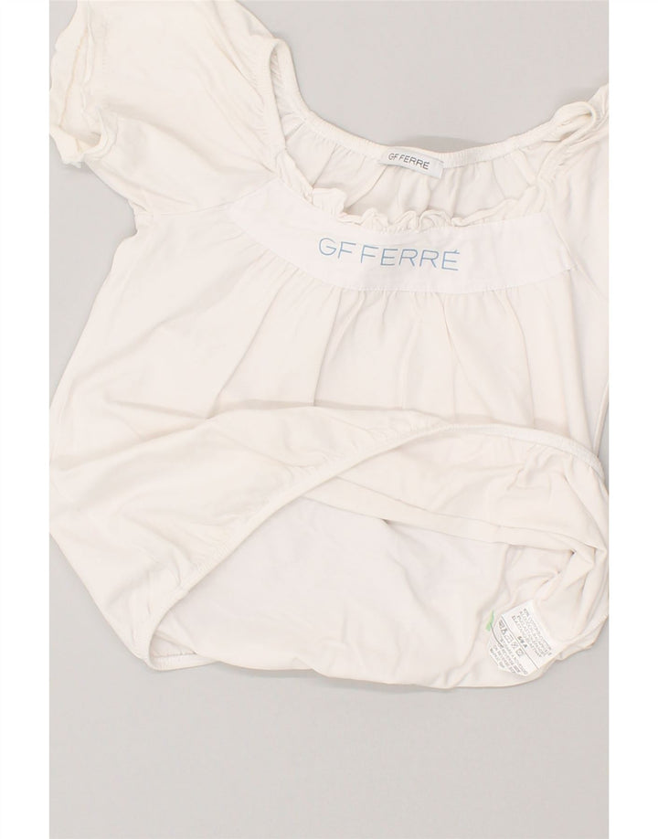 GIANFRANCO FERRE Girls Graphic T-Shirt Top 5-6 Years White Cotton | Vintage Gianfranco Ferre | Thrift | Second-Hand Gianfranco Ferre | Used Clothing | Messina Hembry 