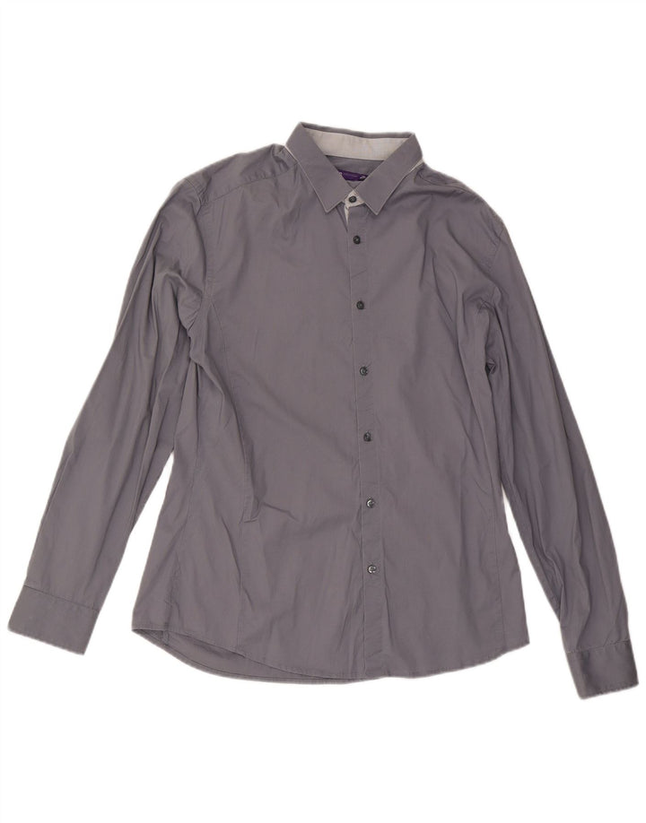Мужская рубашка Jules Extra Slim Fit, размер 41/42, большая серая