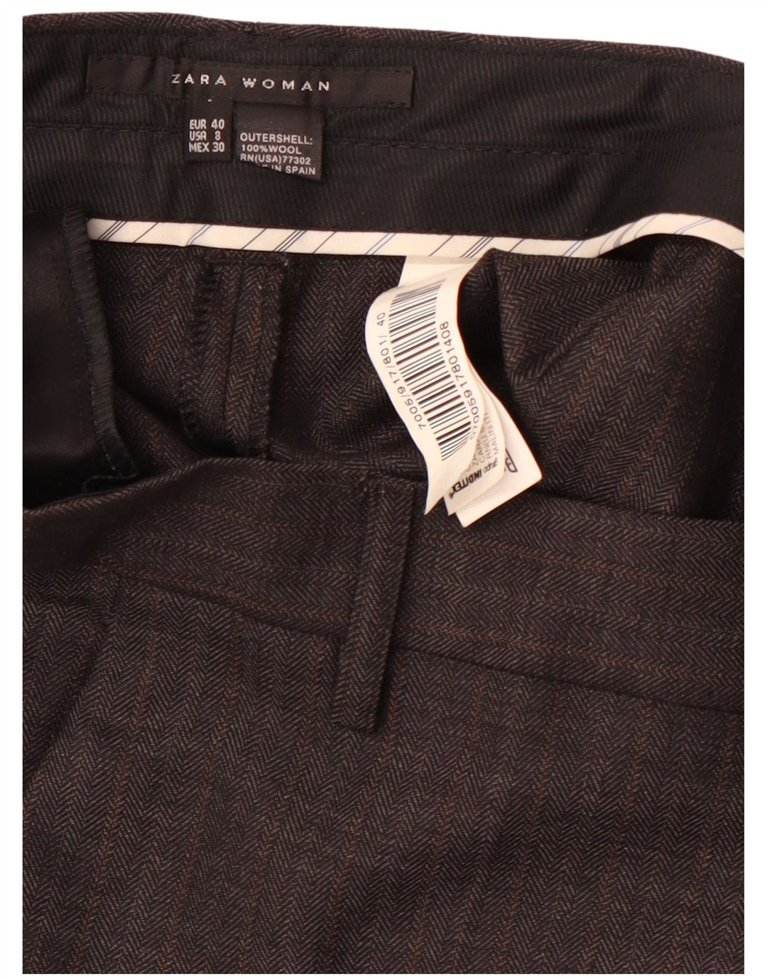 Женские прямые брюки чинос ZARA EU 40 Medium W30 L28 Серые с узором «в елочку»