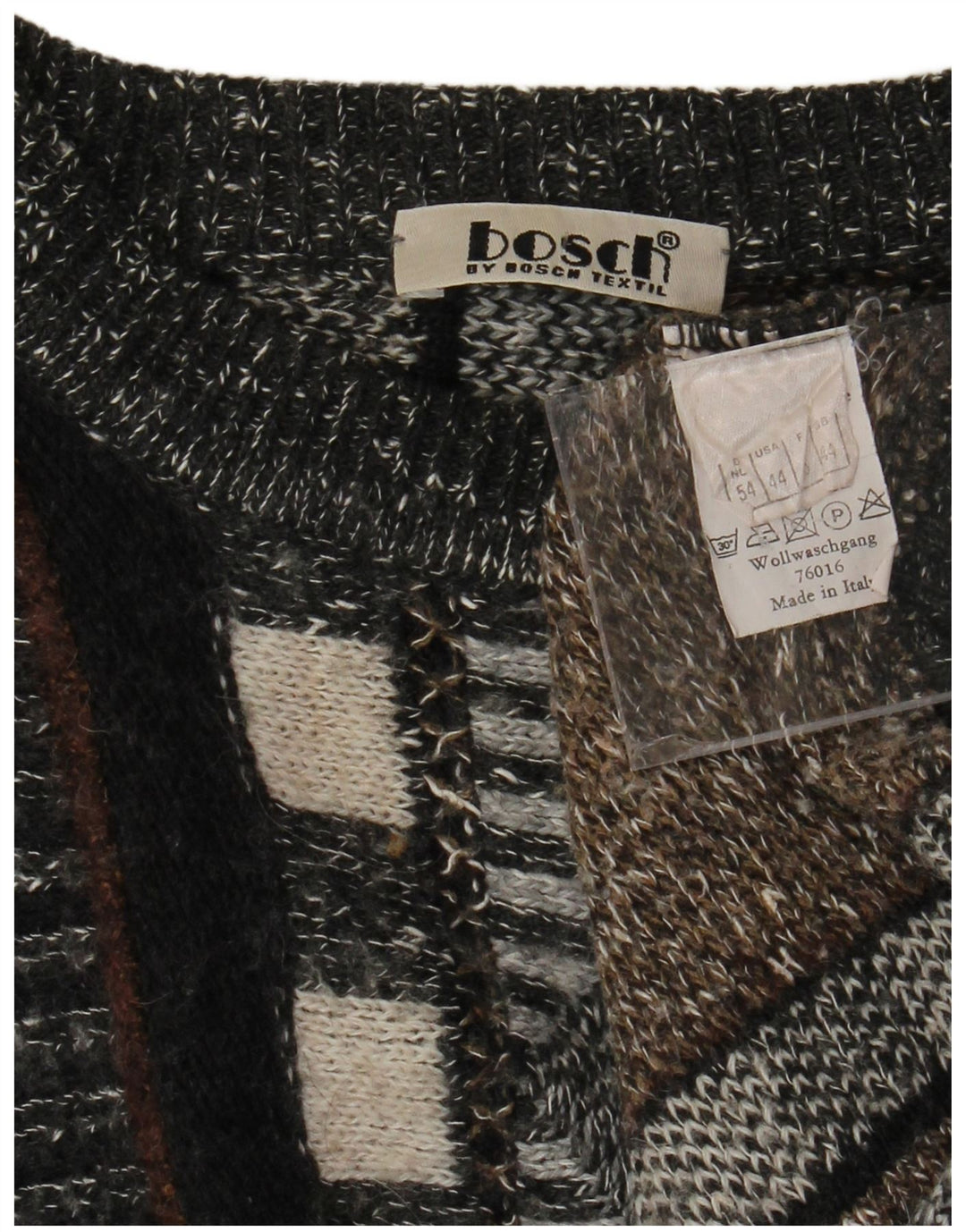 Мужской джемпер с круглым вырезом VINTAGE UK 44 XL в разноцветную полоску