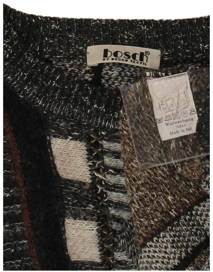 Мужской джемпер с круглым вырезом VINTAGE UK 44 XL в разноцветную полоску