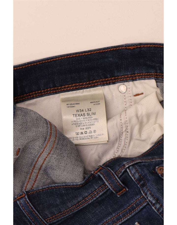 Мужские джинсы Wrangler Texas Slim W34 L32, синий хлопок