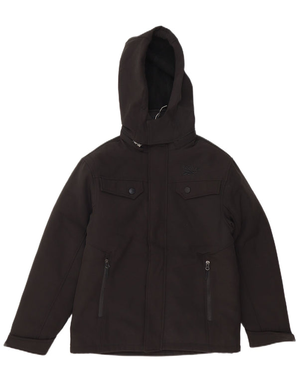REEBOK Ветровка с капюшоном для мальчиков 10-11 лет, черный полиэстер