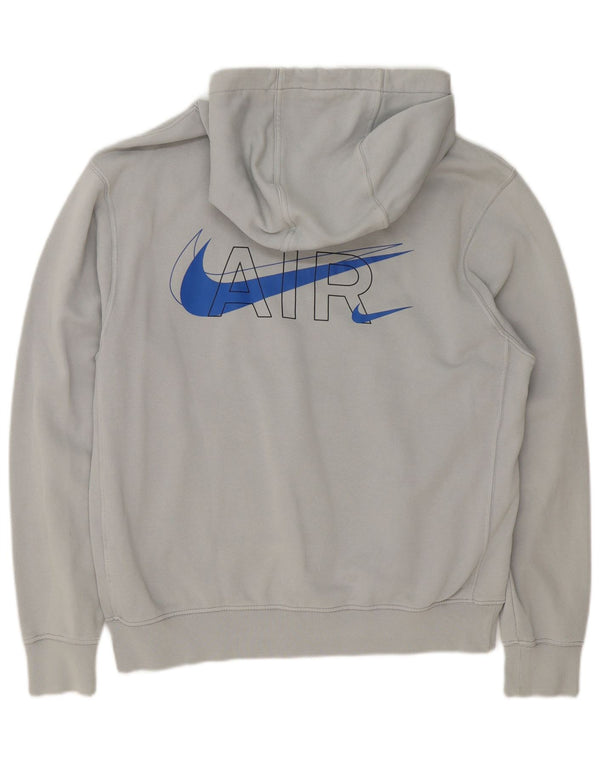 Мужской джемпер с капюшоном с графическим рисунком Nike, большой размер, серый, хлопковый