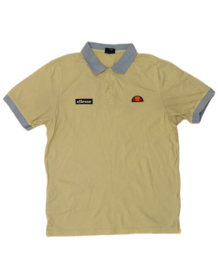Мужская рубашка-поло Ellesse, большая желтая хлопковая рубашка с цветными блоками