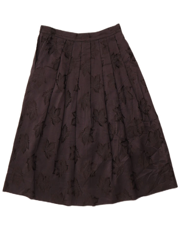 Mazzonetto Женская плиссированная юбка с высокой талией IT 44 Medium W26 Черная с цветочным принтом