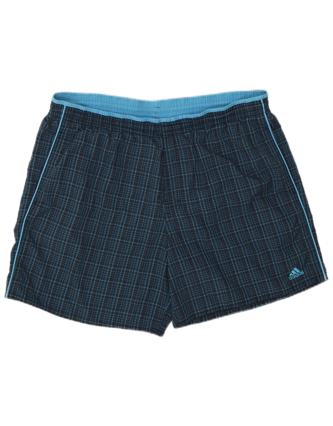 Мужские шорты для плавания Adidas XL темно-синие в клетку из полиамида