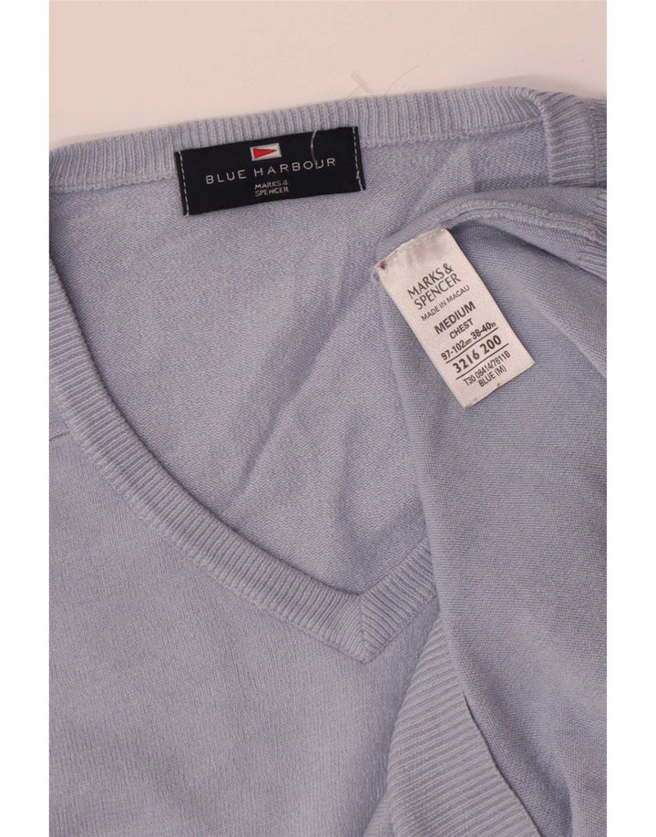 Мужской джемпер с v-образным вырезом Marks & Spencer Blue Harbour, средний акрил