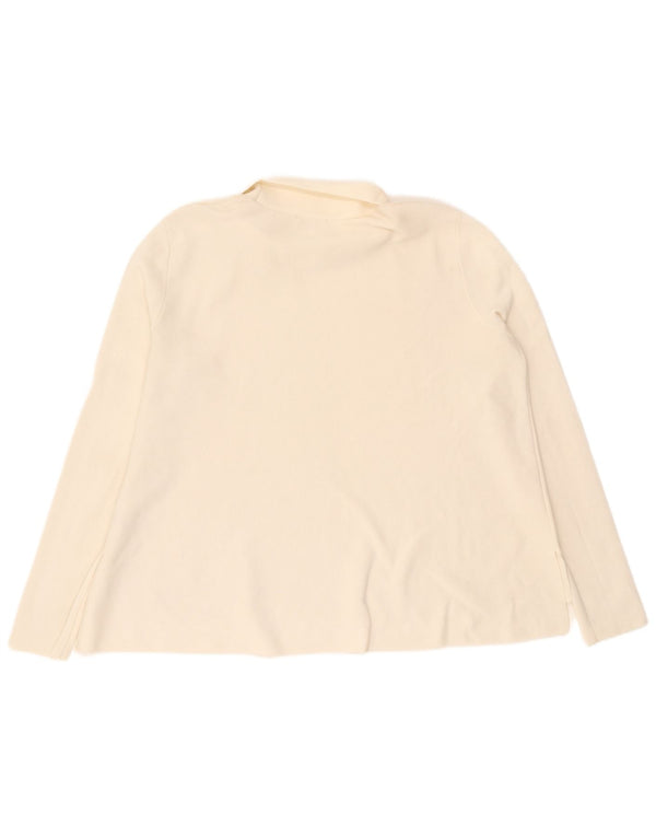 Женская блузка свободного кроя Cos с высоким воротником, топ UK 14, средний цвет, белый хлопок