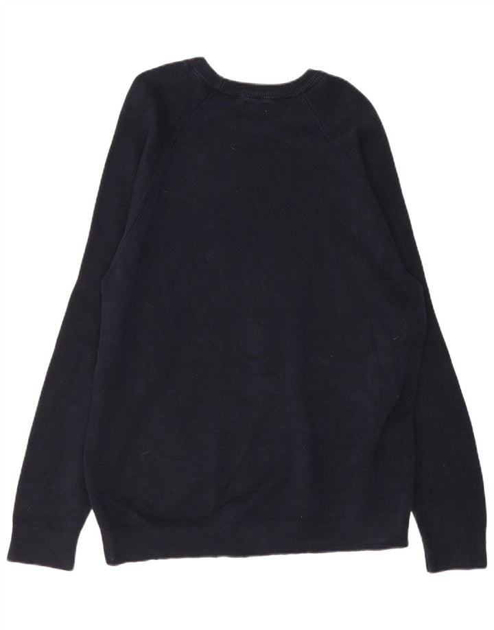 Мужской свитер с вырезом «лодочка» ZARA XL, темно-синий, хлопок