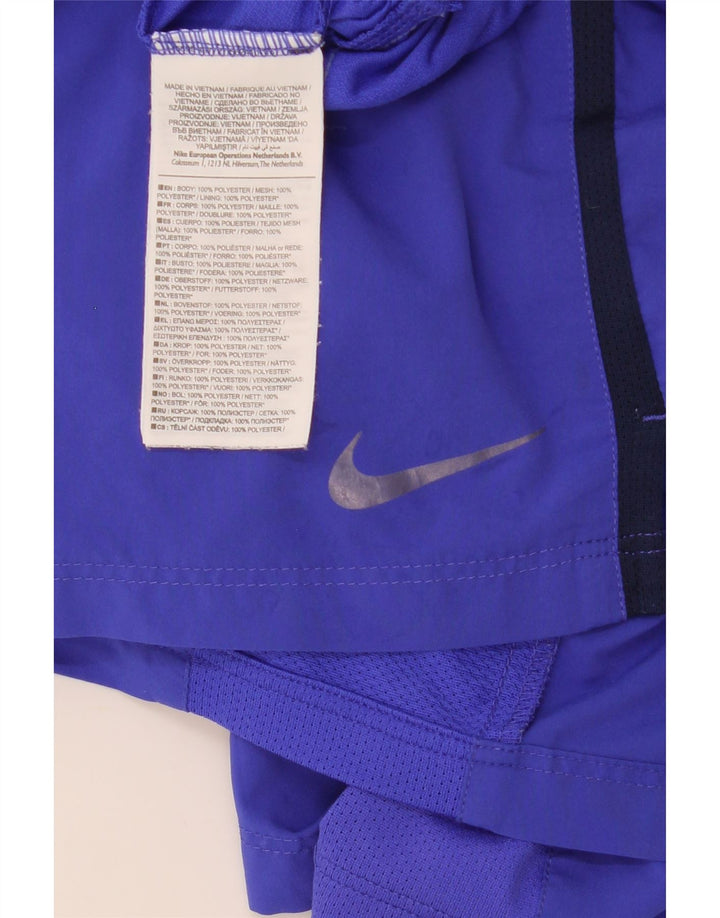Мужские спортивные шорты Nike среднего размера, темно-синие, полиэстер с цветными блоками