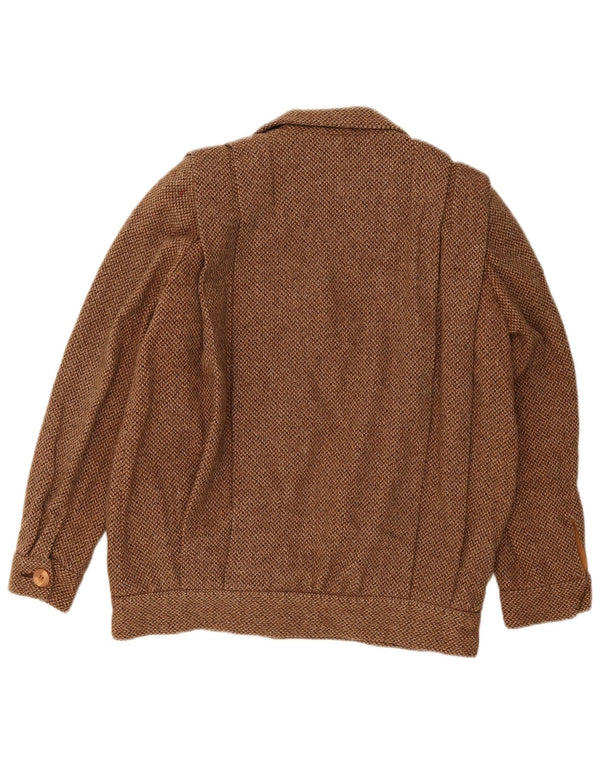 Vintage Womens Bomber Jacket UK 14 Medium Brown Wool