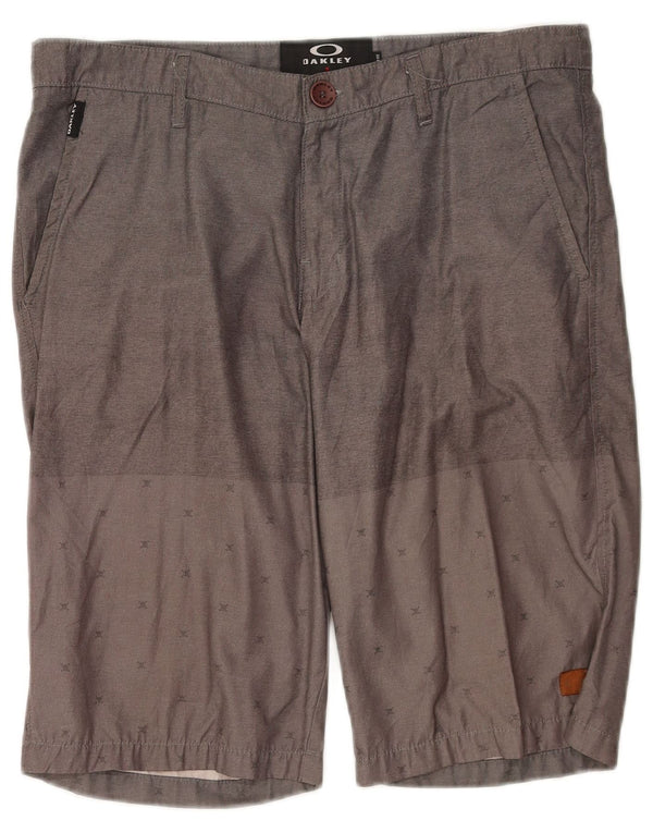 Oakley Mens Regular Fit Chino Shorts W34 Large Grey Spotted Cotton