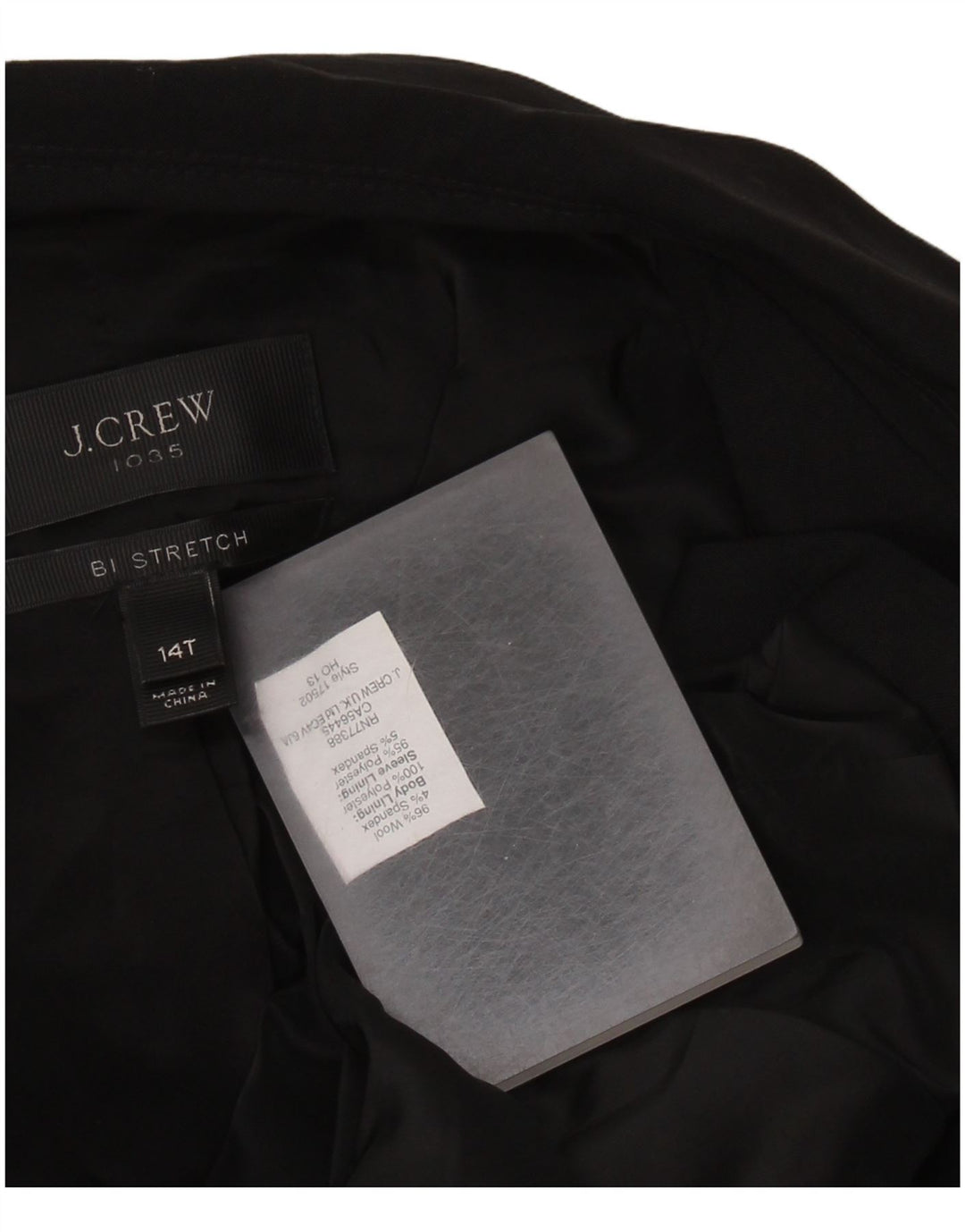 Женский пиджак J. CREW на 2 пуговицах, размер США 14 XL, черная шерсть