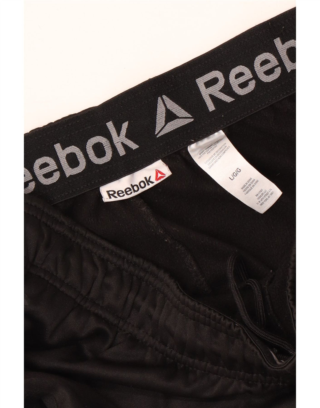 REEBOK Мужские спортивные брюки Джоггеры Большие черные полиэстер