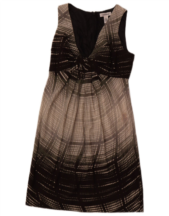 Женское платье-футляр без рукавов CALVIN KLEIN, США 6, средний серый цвет с цветными блоками