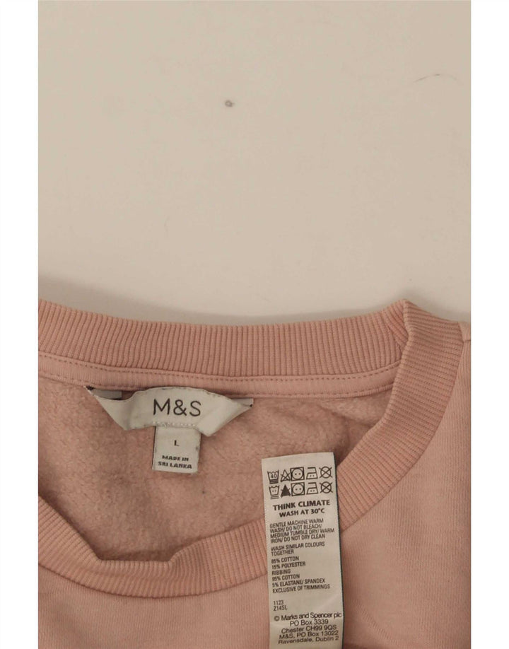 Женский свитер оверсайз Marks & Spencer UK 16, большой розовый хлопок