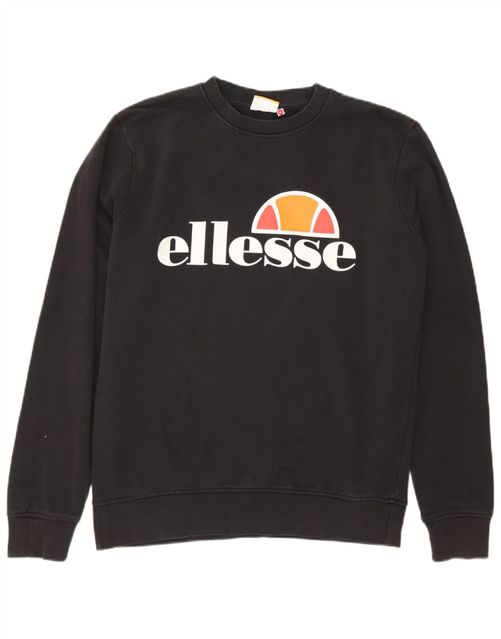 Мужской свитшот Ellesse Heritage с графическим рисунком, средний черный хлопковый джемпер