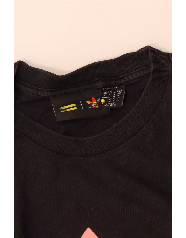 Женская футболка с рисунком Adidas Pharrell Williams, маленький черный хлопковый топ