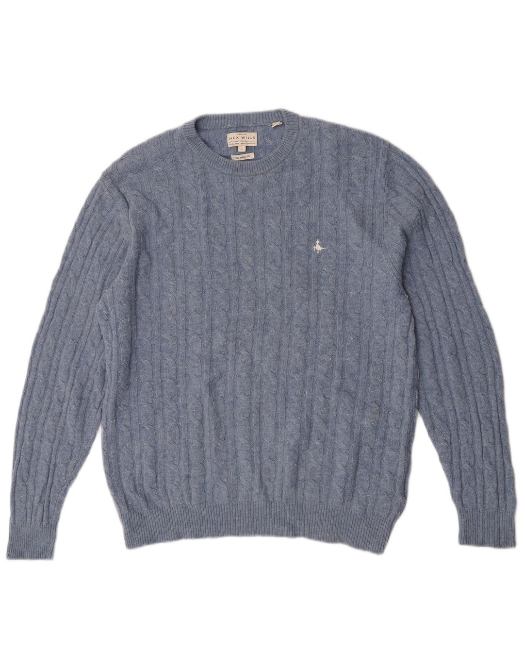 Мужской джемпер с круглым вырезом Jack Wills The Marlow, большой синий шерстяной свитер