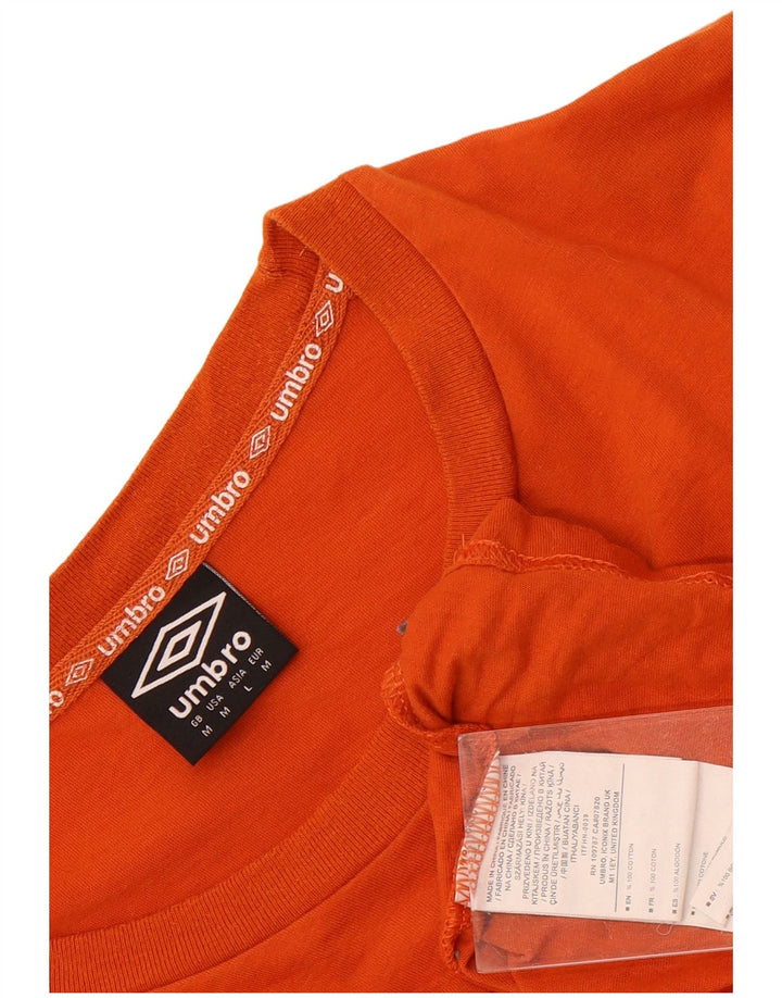 Мужская футболка с рисунком Umbro, хлопковый топ среднего оранжевого цвета