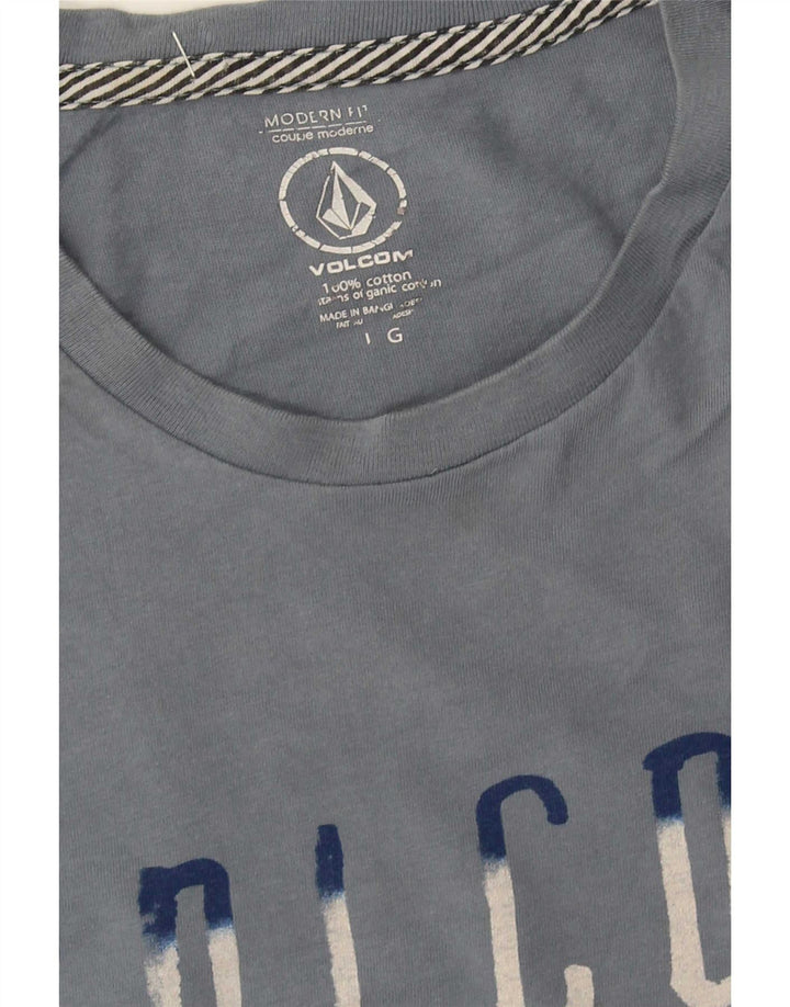 Volcom Мужская футболка с графическим рисунком современного кроя, большой синий хлопок