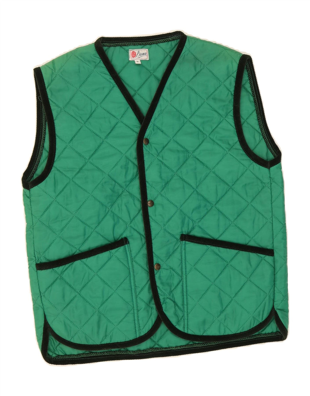BREMA Mens Quilted Gilet UK 36 Small Green Nylon Vintage Brema and Second-Hand Brema from Messina Hembry 