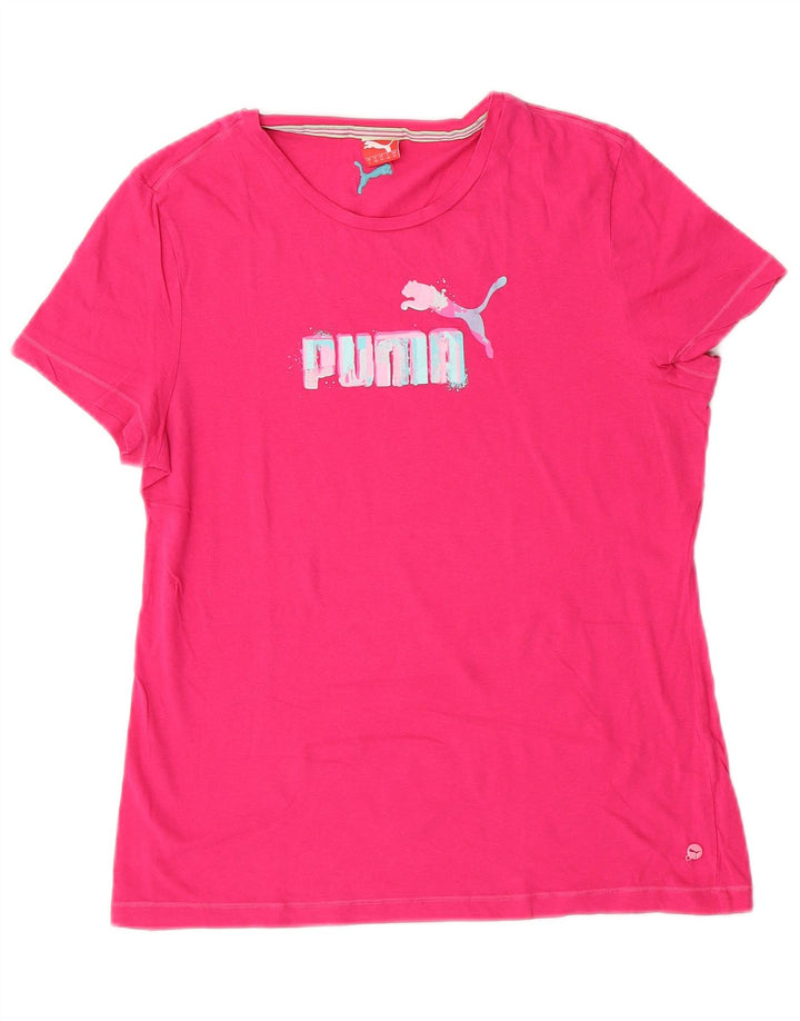 Женская футболка с рисунком Puma Top UK 14 Medium Pink
