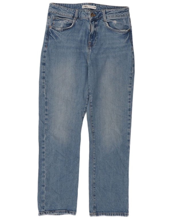 Женские прямые джинсы Zara с высокой посадкой EU 40 Medium W30 L27 Синие