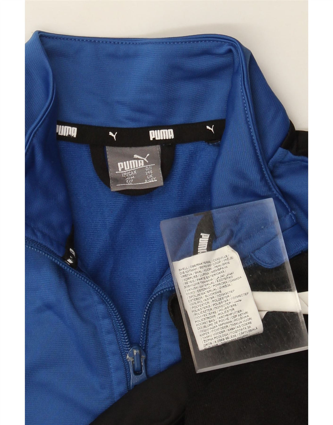 Спортивный костюм Puma для мальчиков с графическим рисунком, куртка 9–10 лет, синяя с цветными блоками