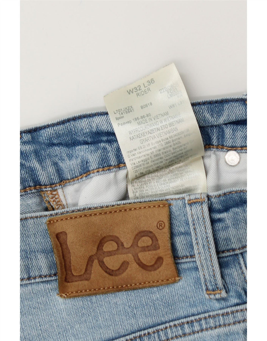 Мужские джинсы LEE Rider Slim W32 L36, синие, хлопок