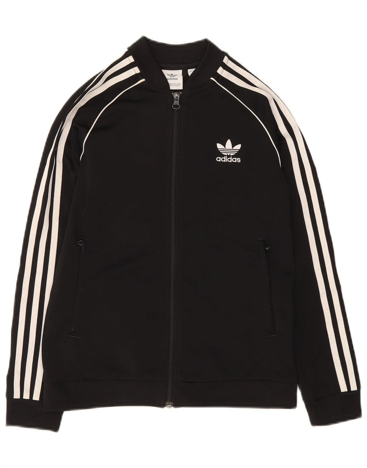 Спортивный костюм Adidas для девочек, верхняя куртка 11-12 лет, черный полиэстер