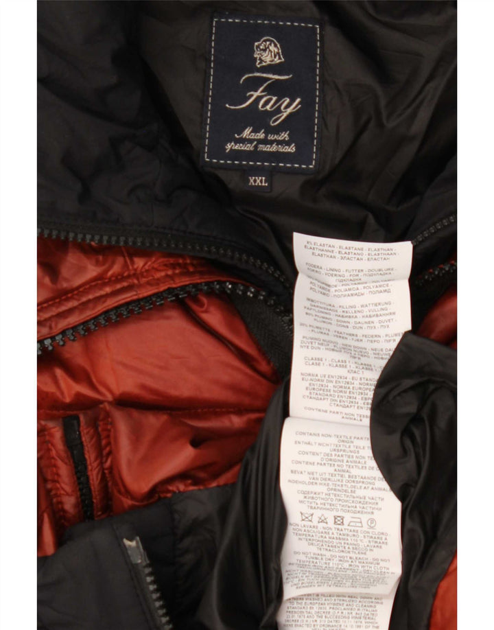 Мужская утепленная куртка Fay с капюшоном UK 44 2XL Красный полиамид с цветными блоками