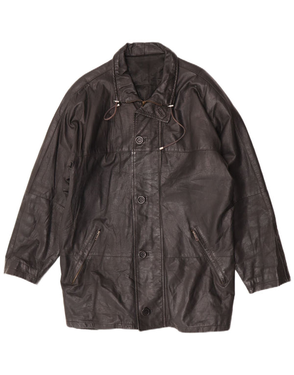 Мужская кожаная куртка Claudio UK 42 XL черная кожа