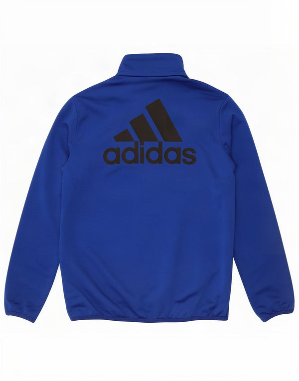 Спортивный костюм Adidas для мальчиков с графическим рисунком, верхняя куртка 11-12 лет, синий полиэстер