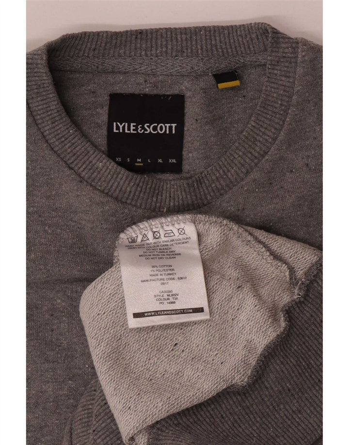Мужской свитшот Lyle & Scott, хлопковый джемпер среднего серого цвета
