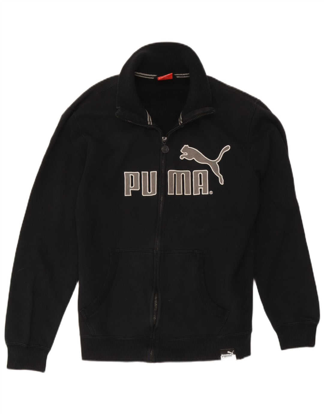 Мужской спортивный костюм с графическим рисунком Puma, хлопковая куртка среднего размера, черный цвет