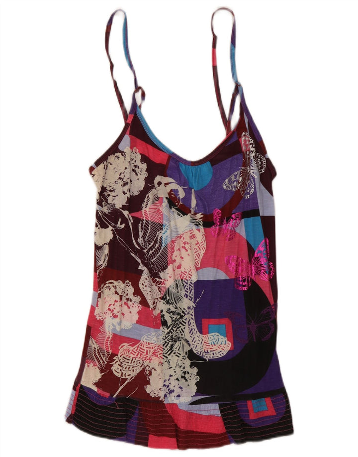 Женский топ на бретельках с рисунком Desigual UK 12, средний размер, разноцветная бабочка