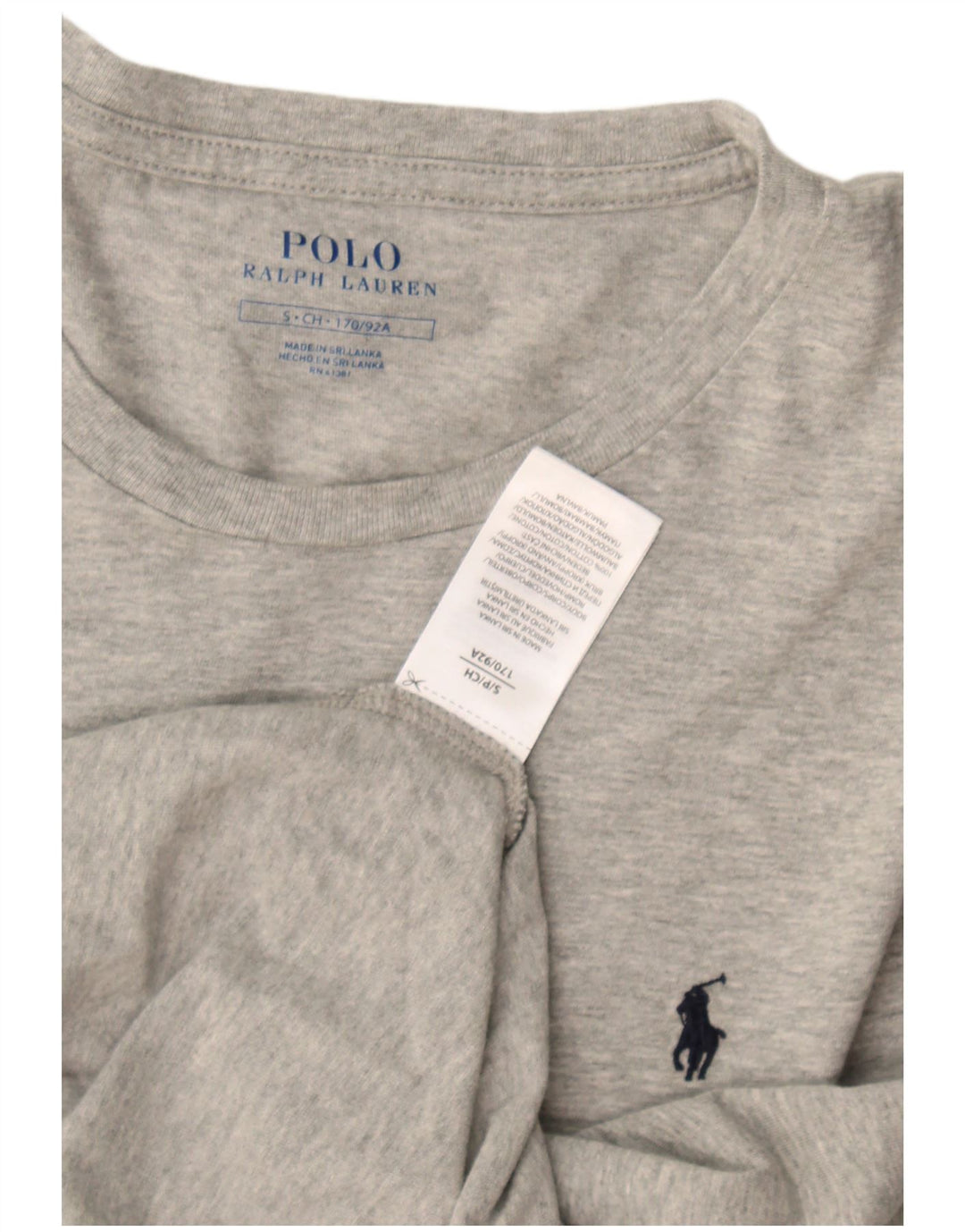 Мужской топ с длинным рукавом Polo Ralph Lauren, маленький серый хлопок