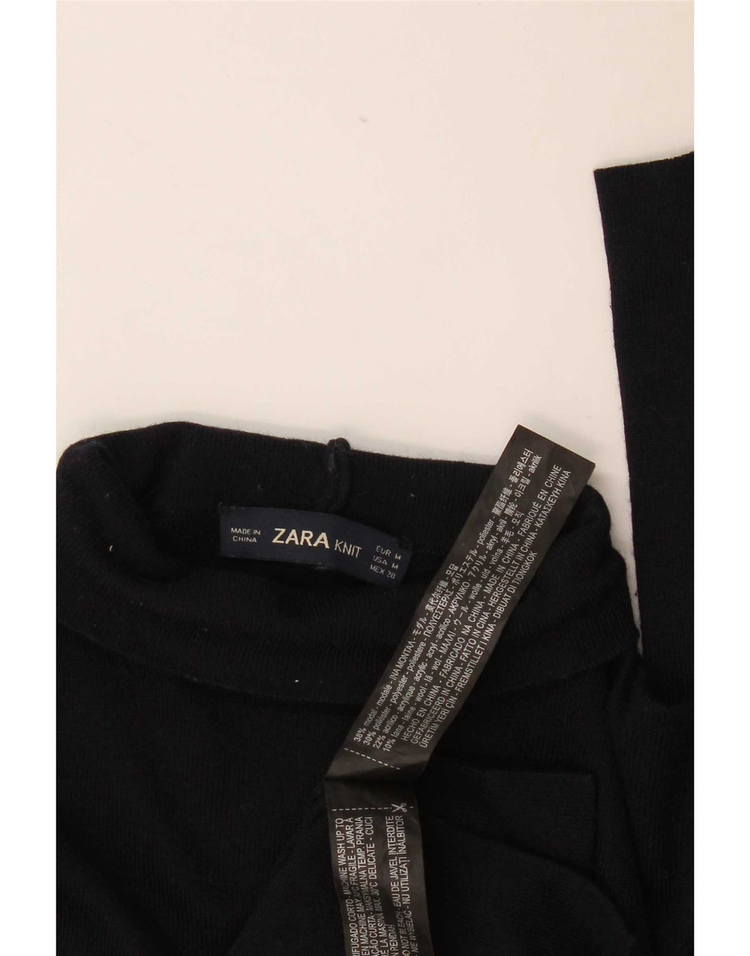 Женская блузка Zara Top UK 12, средний темно-синий модальный