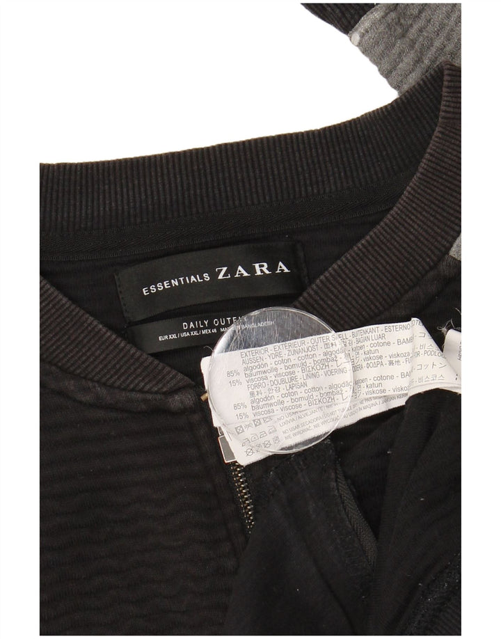 Мужской спортивный костюм Zara 2XL, черный хлопок с цветными блоками
