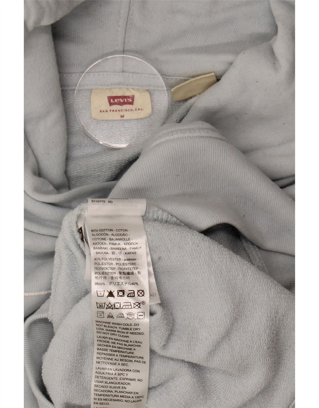 Женский джемпер с капюшоном Levi's UK 14, средний синий, хлопок