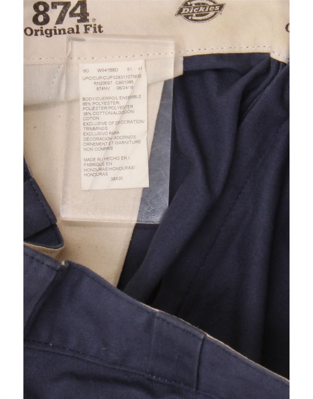 Мужские прямые брюки-чиносы Dickies W38 L30 темно-синие из полиэстера
