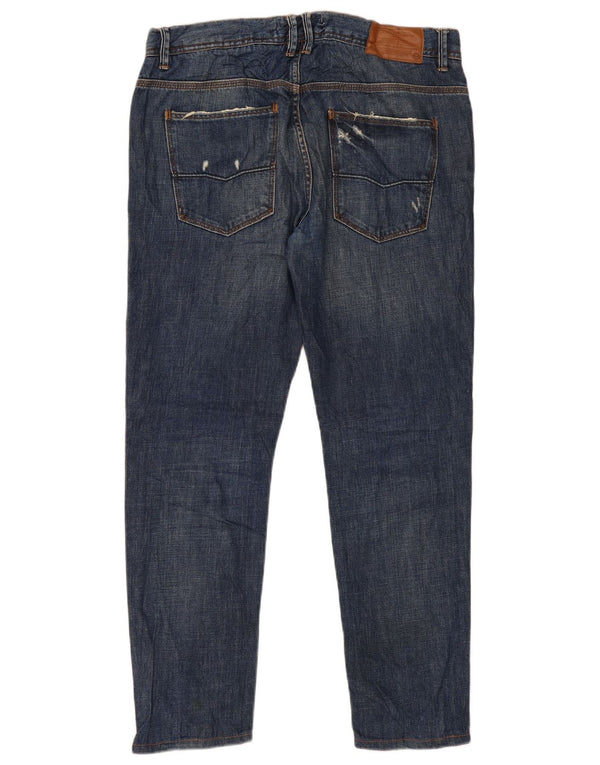 Мужские прямые джинсы Zara EU 44, большие W34 L29, темно-синие