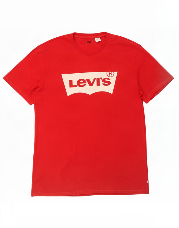 Мужская футболка с рисунком Levi's, большой красный хлопковый топ