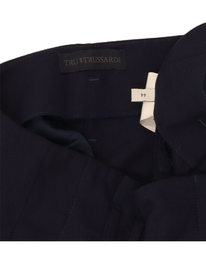 TRUSSARDI Womens Pegged Chino Trousers IT 44 Medium W30 L29 Navy Blue Vintage Trussardi and Second-Hand Trussardi from Messina Hembry 
