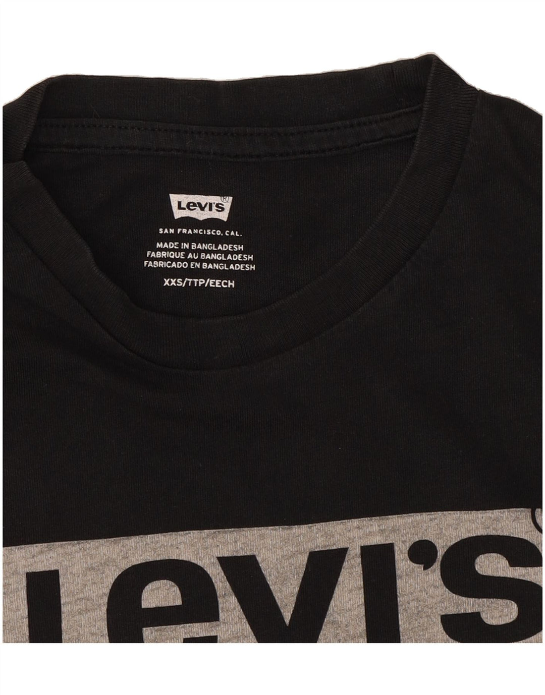 LEVI'S Womens Graphic T-Shirt Top UK 2 2XS Black Vintage Levi's and Second-Hand Levi's from Messina Hembry 