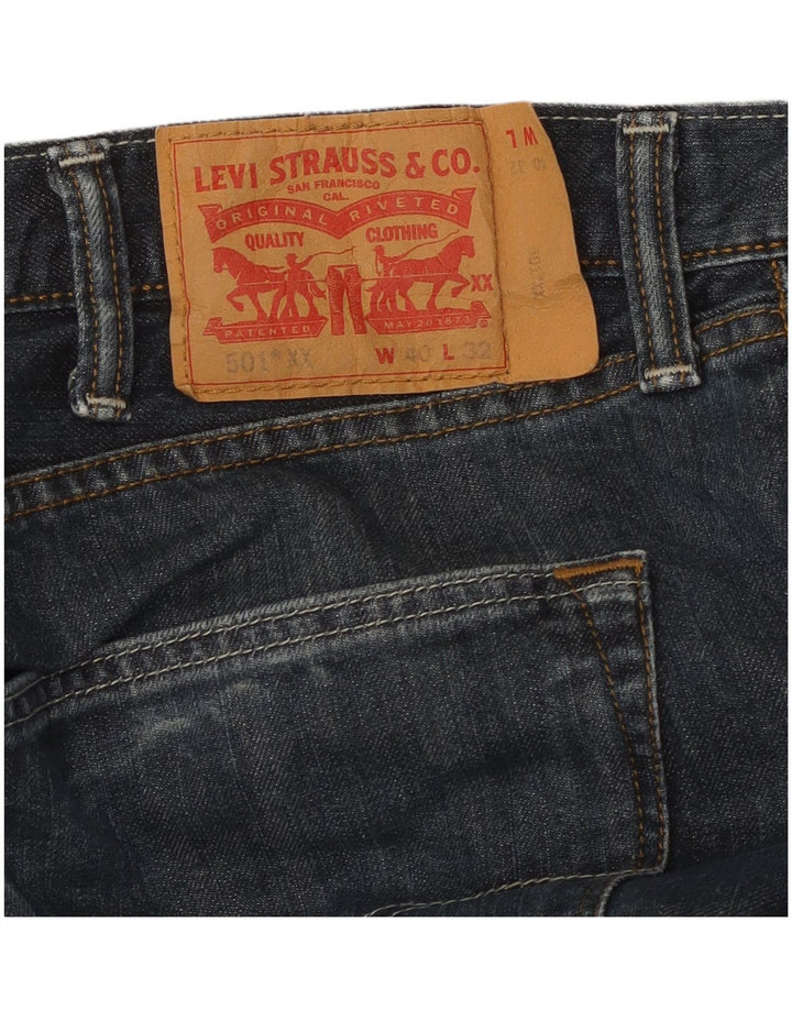Мужские прямые джинсы LEVI'S 501 W40 L32 синие, хлопок