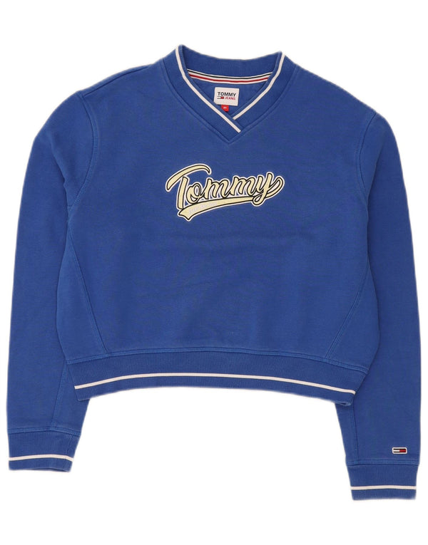 Женский укороченный свитшот оверсайз с графическим рисунком Tommy Hilfiger UK 6 XS, синий