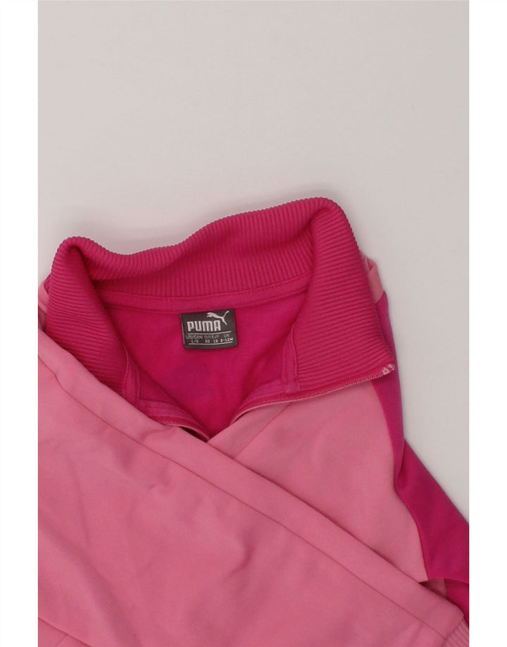 PUMA Baby Boys Graphic Tracksuit Top Jacket 9-12 Months Pink Colourblock | Vintage Puma | Thrift | Second-Hand Puma | Used Clothing | Messina Hembry 